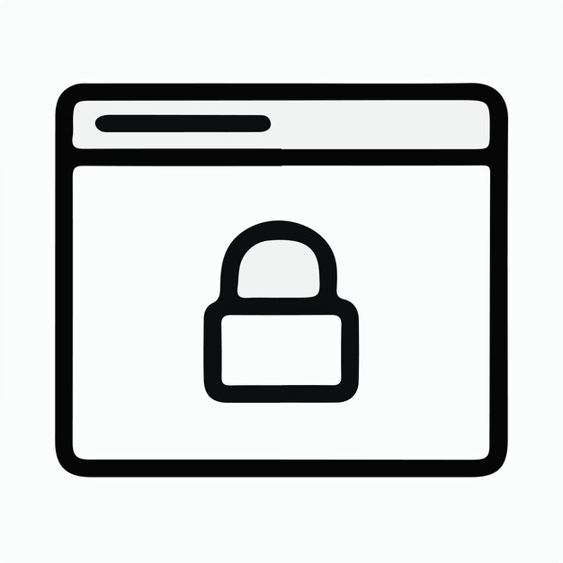 simple minimal lock icon logo vector