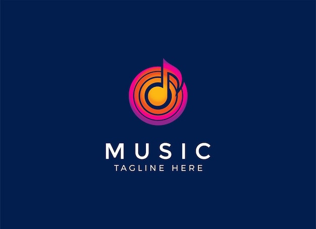 Simple Music and audio wave logo design template.