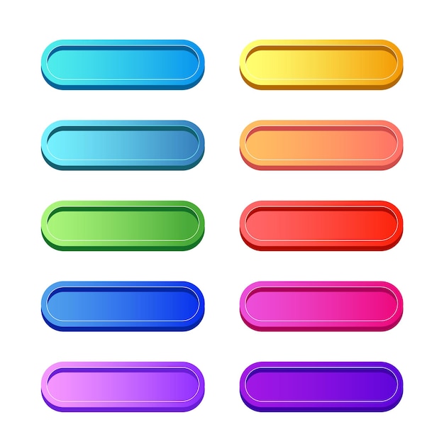 Simple of gradient buttonsCollection of colorful buttons in flat styleweb siteand ui