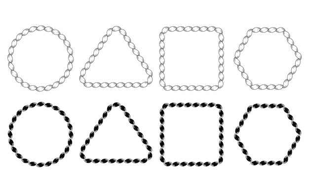 Simple rope frame set circular triangular square and hexagonal