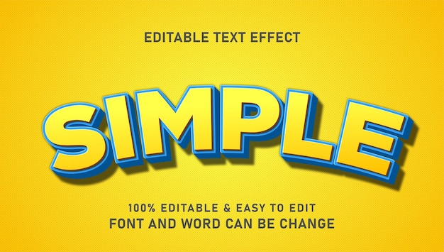 Simple text effect with modern and elegant 3d style that can be edited