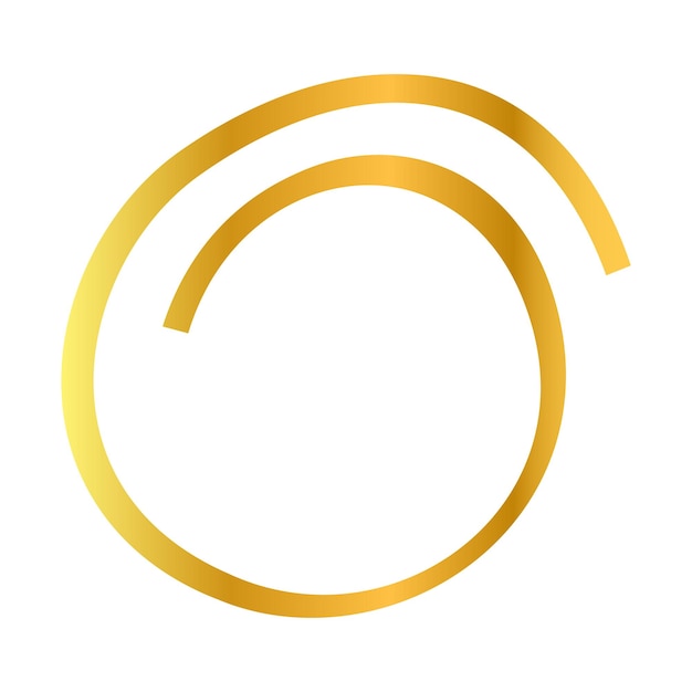 Simple vector hand draw sketch gold golden circle border