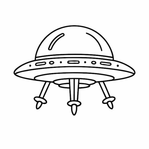 Simple vector illustration of UFO drawing for toddlers coloring activity