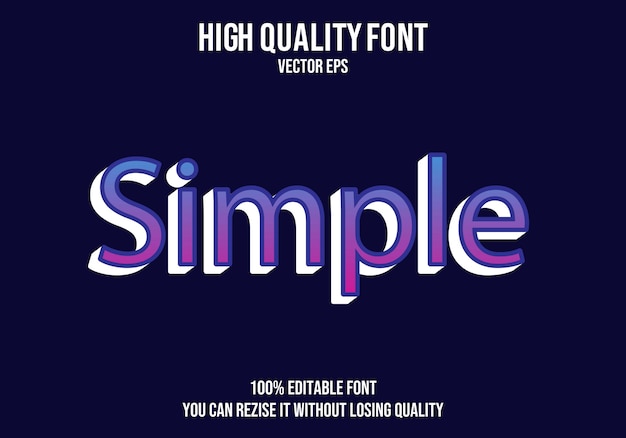 simple vector text font effect