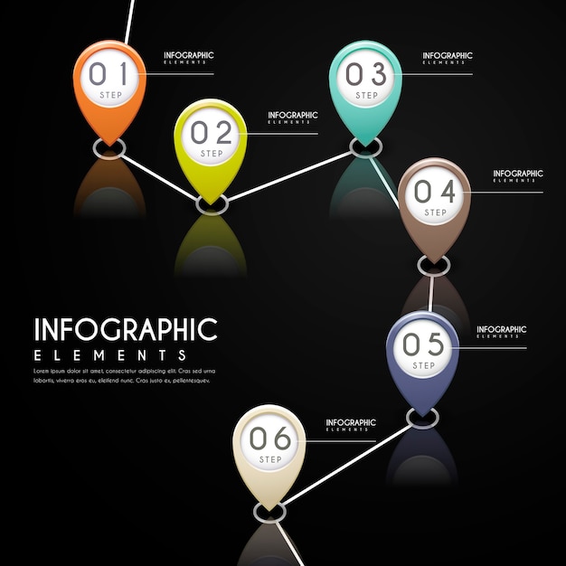 Simplicity infographic design with colorful marks elements