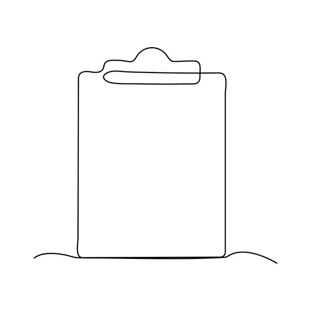 Single-line drawing of a clipboard