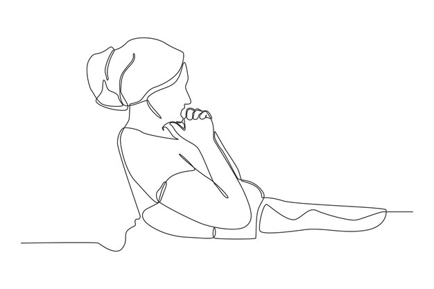 single one line drawing cancer child lays in bed with praying for his recovery childhood cancer awareness month concept continuous line draw design graphic vector illustration