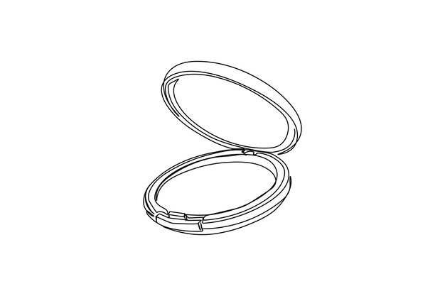 Single one line drawing powder for the beauty of girls Cosmetic concept Continuous line draw design graphic vector illustration