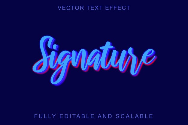 singnature 3d text effect