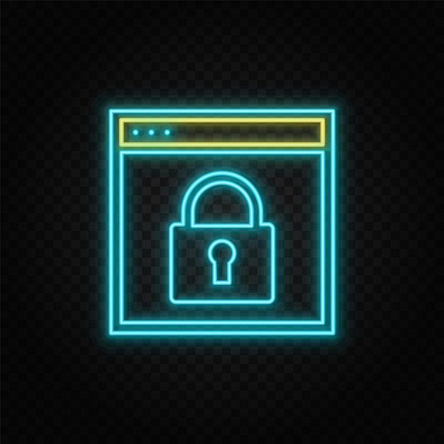 Site key look neon icon Web Development Vector Icon Element of simple symbol for websites web design mobile app infographics Line symbol for website design on white background