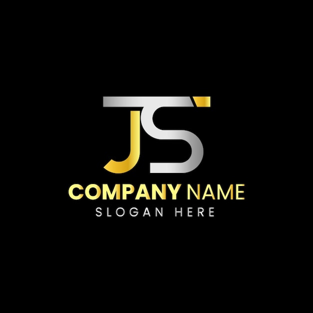 SJ or JS letter modern logo design vector icon template