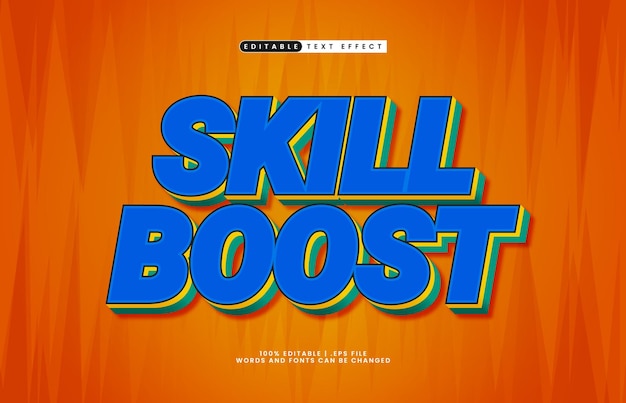 skill boost editable text effect with a game and fun text style