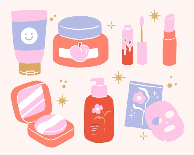 skincare makeup self care hand drawn element