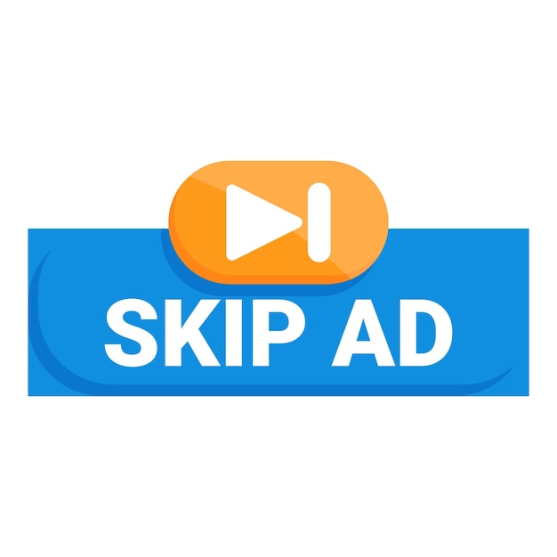 Skip ad button allowing viewers to bypass commercials