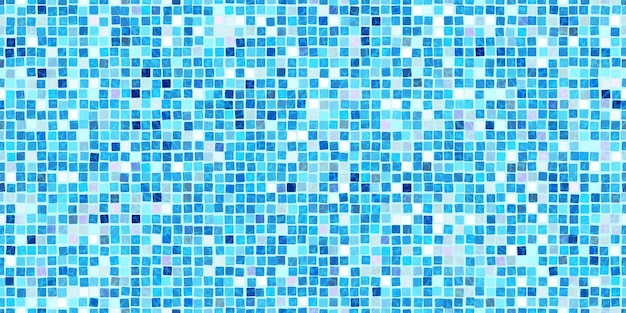 Sky blue swimming pool mosaic tile seamless pattern