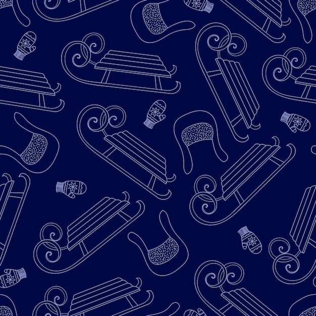 Sled Seamless pattern Vector
