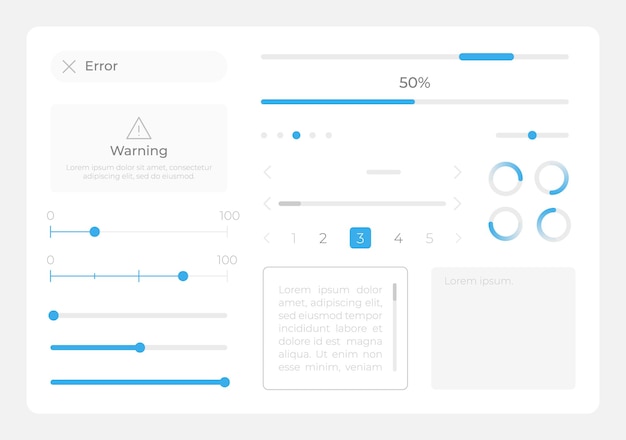 Sliders UI elements kit