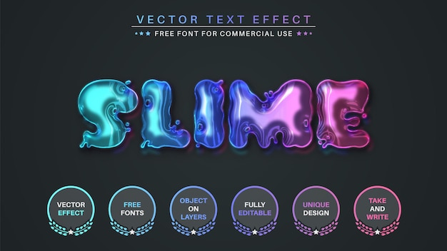 Slime edit text effect editable font style
