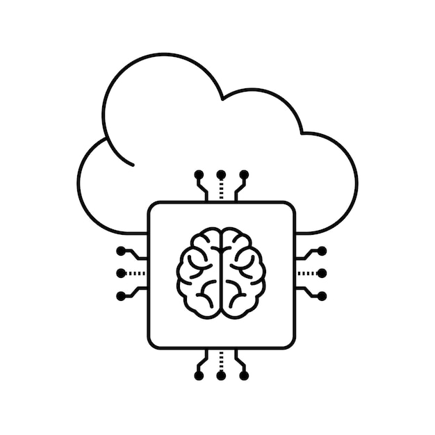 smart ai cloud computing automation vector icon design