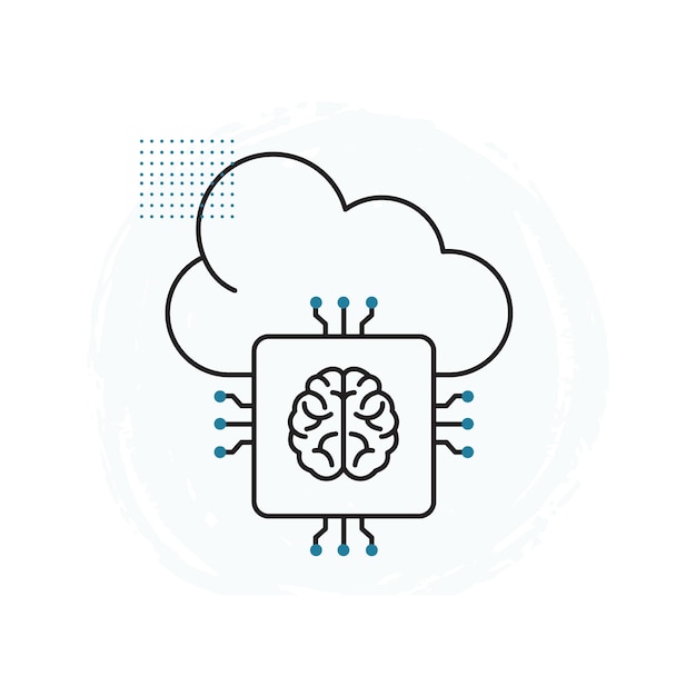 smart ai cloud computing system vcetor icon design computing technology automation ai technology