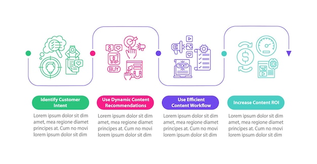 Smart content tips infographic template. Digital marketing presentation design elements. 