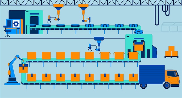 Smart factory flat illustration