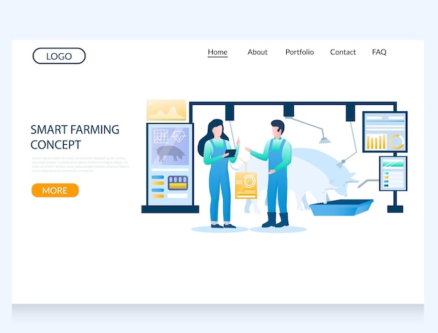 smart farming concept vector website landing page design template