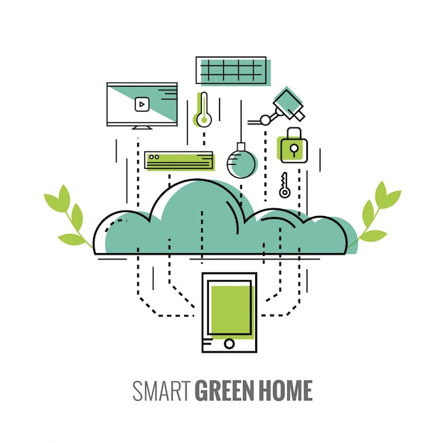 Smart green home background