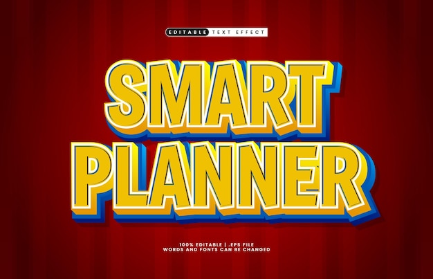 smart planner editable text effect with a time and business text style