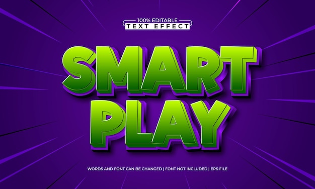 smart play editable text effect with a game and play text style