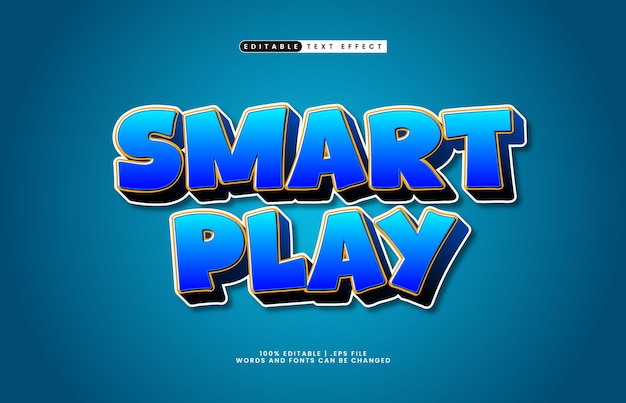smart play editable text effect with a kids and play text style