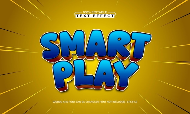 smart play editable text effect with a smart and play text style