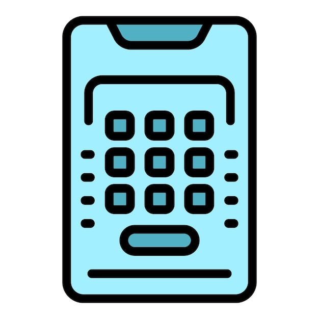 Smartphone cinema code icon outline vector Music film Montage video color flat