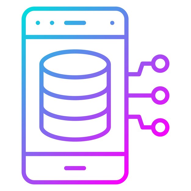 Smartphone Database vector icon Can be used for Web Hosting iconset