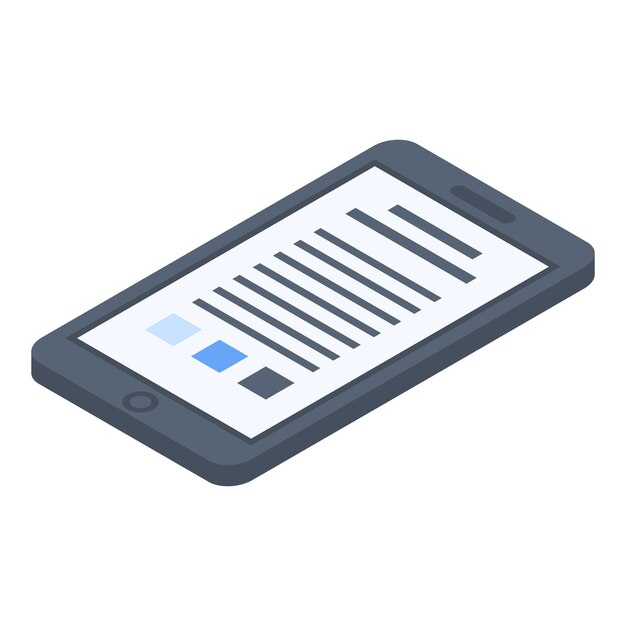 Smartphone icon Isometric of smartphone vector icon for web design isolated on white background