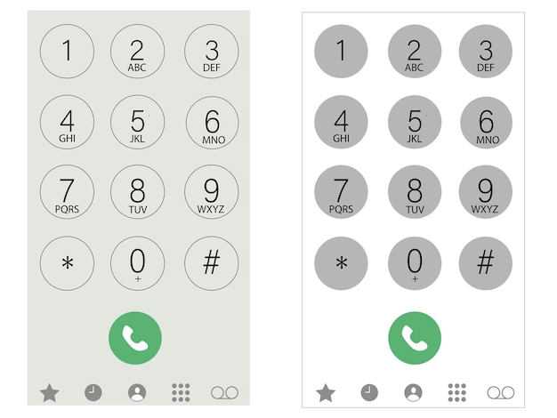 smartphone keyboard design concept. mobile phones digital dial communication screen.