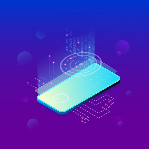 smartphone mobile touch, display. modern futuristic design. mobile technology of the future.