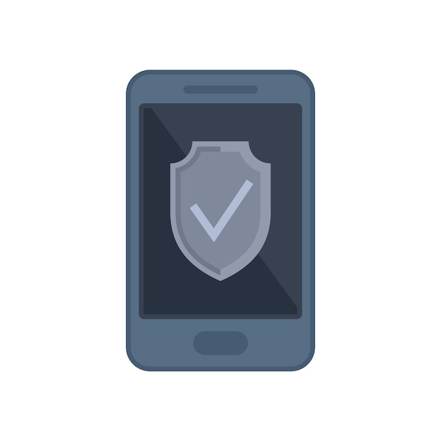 Smartphone protection icon flat vector Online phone Mobile payment isolated