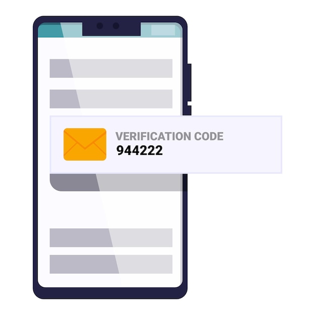 Smartphone showing verification code notification for two factor authentication