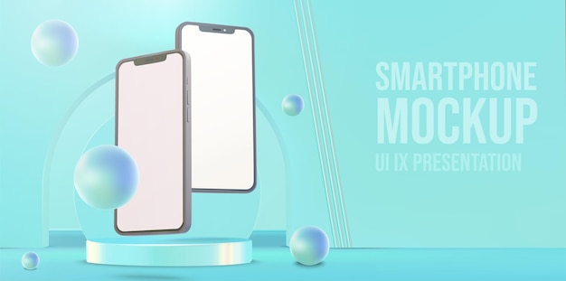 smartphones mockup scene for ui ux presentation