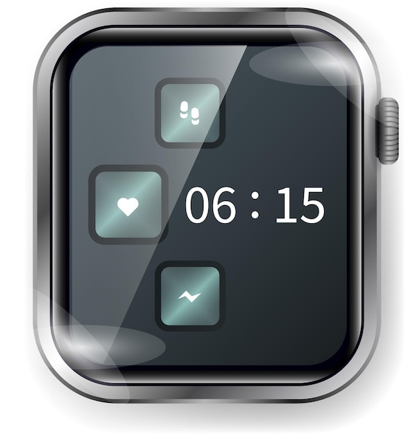 Smartwatch Health and Fitness UI Display With Heart Rate Steps and Time Tracking