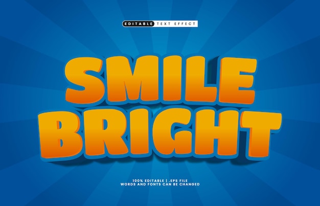smile bright editable text effect with a kids and play text style