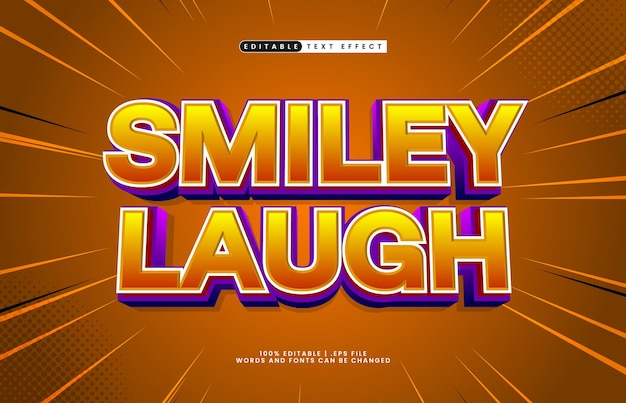 smiley laugh editable text effect with a comedy and funny text style