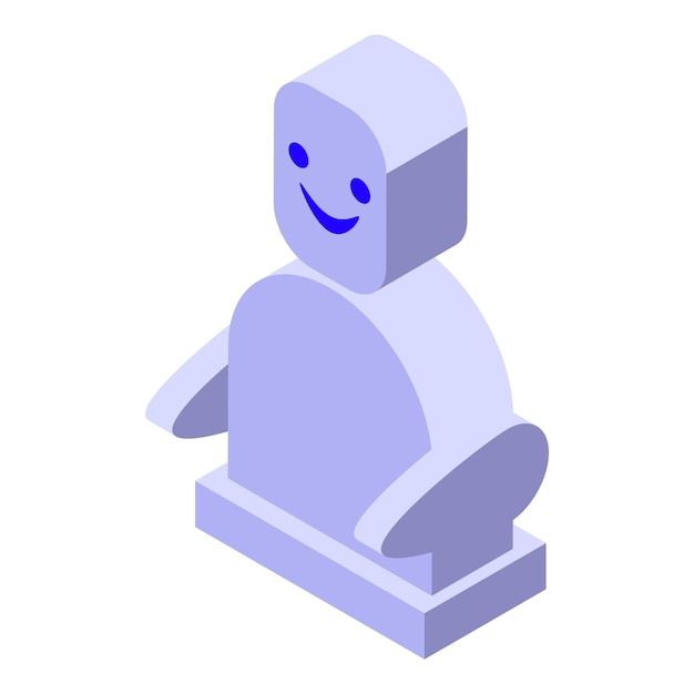 Smiling chatbot icon isometric style