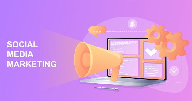Smm conceptAccurate marketing strategyDigital communication Content creation and distribution