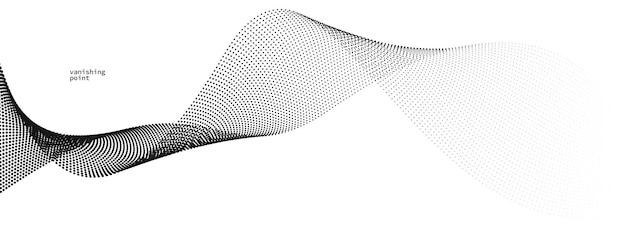 Smooth and relaxing shape vector abstract background with wave of flowing particles curve lines of dots in motion tranquil and soft image