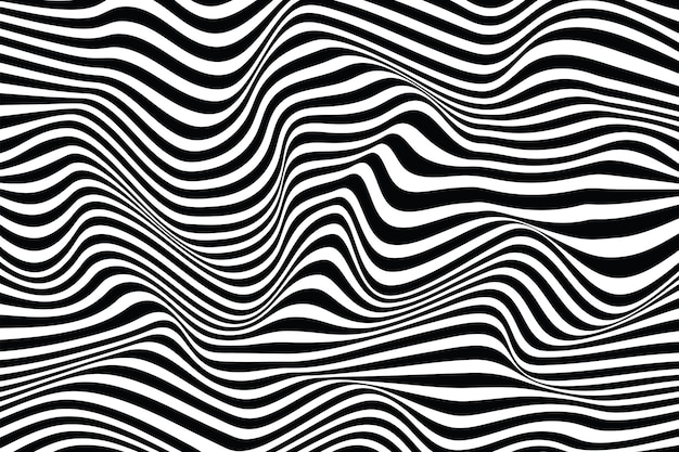 smooth black and white striped wave background