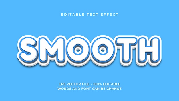 smooth blue and white editable text effect premium 3d style