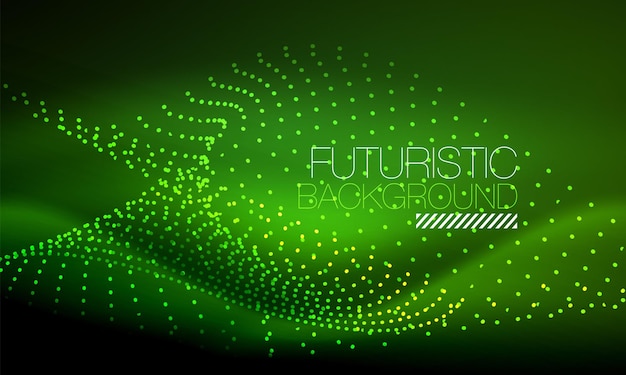 Smooth smoke particle wave big data techno background with glowing flowing elements hitech concept