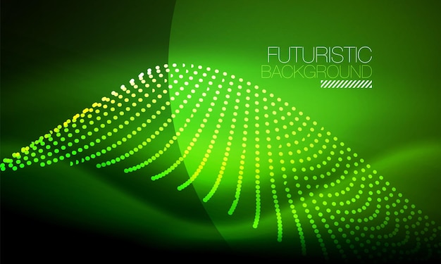 Smooth smoke particle wave big data techno background with glowing flowing elements hitech concept